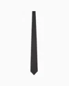 Giorgio Armani Official Store Silk Tie With Micro Jacquard Polka Dots In Black