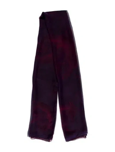 Pre-owned Giorgio Armani Silk Tie-dye Print Scarf In Purple