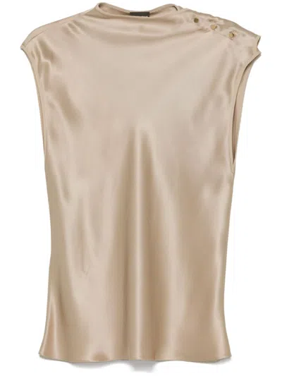 Giorgio Armani Oberteil Aus Seide In Nude