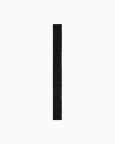 Giorgio Armani Silk Tricot Tie In Black