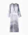 Giorgio Armani Silk Triple Georgette Midi Dress In Gray
