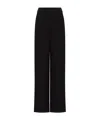 Giorgio Armani Wide-leg Silk Trousers In Black