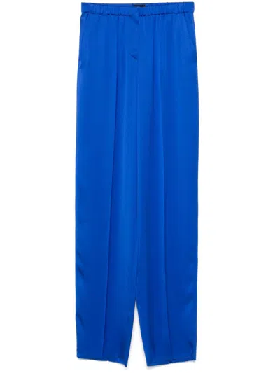 Giorgio Armani Silk Trousers In Blue