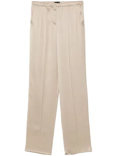 Giorgio Armani Silk Trousers In Beige