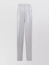 Giorgio Armani Grey Silk Satin Trousers With Double Pleats