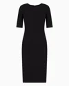 Giorgio Armani Official Store Mulberry Silk Sheath Dress In Black