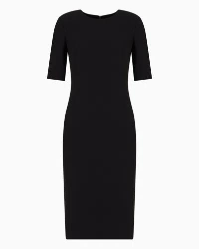 Giorgio Armani Official Store Mulberry Silk Sheath Dress In Black