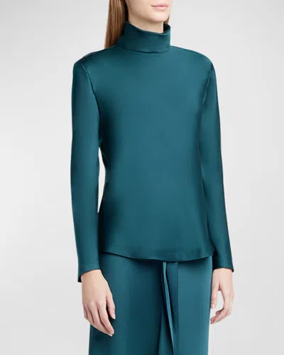 GIORGIO ARMANI SILK TURTLENECK LONG-SLEEVE BLOUSE