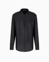 Giorgio Armani Silk Twill Shirt In Black