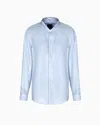 Giorgio Armani Fitted Long Sleeve Lapel All-over Striped Casual Shirt