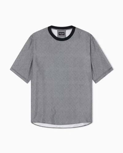 Giorgio Armani Silk Twill T-shirt Shirt In Gray