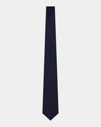 Giorgio Armani Silk Twill Tie In Blue