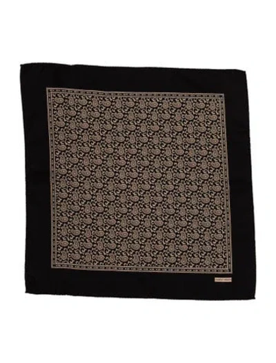 Pre-owned Giorgio Armani Silk Vintage Scarf W/ Tags In Black