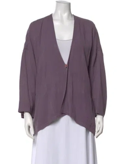 Pre-owned Giorgio Armani Silk V-neck Sweater In Purple