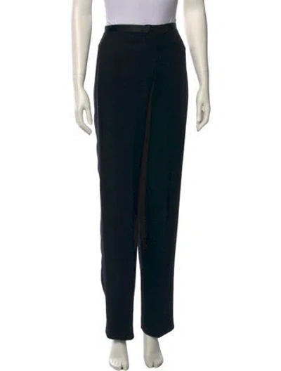 Pre-owned Giorgio Armani Silk Wide Leg Pants In Black