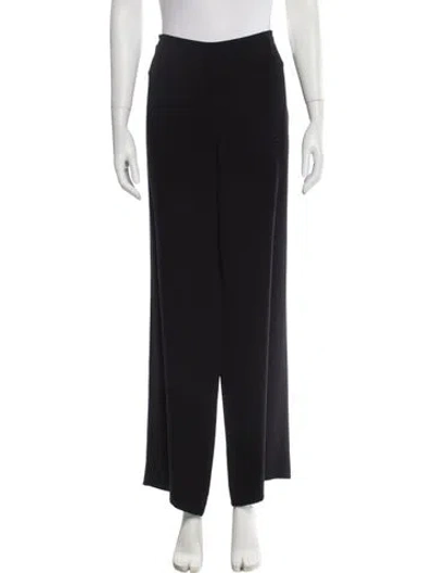 Pre-owned Giorgio Armani Silk Wide Leg Pants In Black