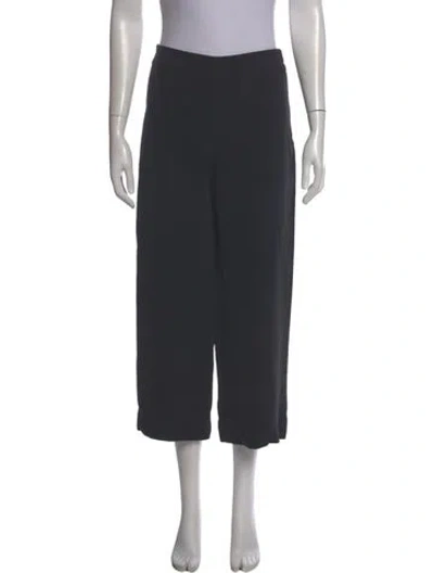 Pre-owned Giorgio Armani Silk Wide Leg Pants In Black