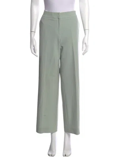 Pre-owned Giorgio Armani Silk Wide Leg Pants In Green