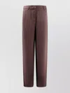 Giorgio Armani Silk Wide Trousers Pleated Front In Brown