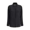 Giorgio Armani Long-sleeved Shirt In Black