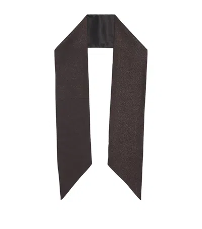 Giorgio Armani Silk-wool Shimmer Scarf In Brown