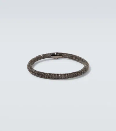 Giorgio Armani Silver Bracelet In Brown