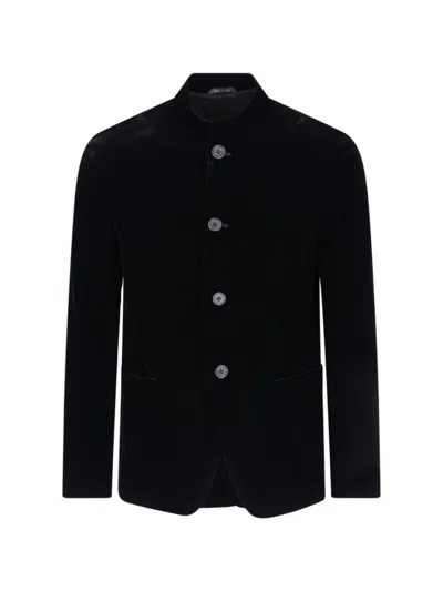 GIORGIO ARMANI SINGLE-BREASTED BLAZER - BLACK
