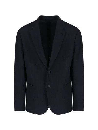 GIORGIO ARMANI SINGLE-BREASTED BLAZER - NAVY