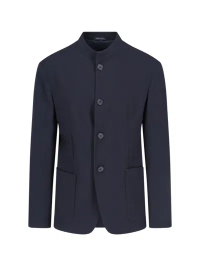 GIORGIO ARMANI SINGLE-BREASTED BLAZER - NAVY