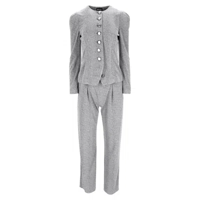 Giorgio Armani Single-breasted Blazer And Trousers Set In Grey Wool In Gray