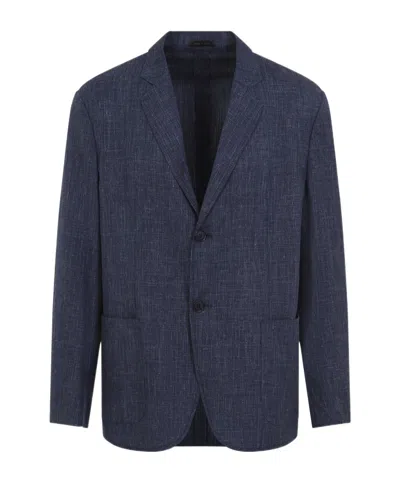 Giorgio Armani Single-breasted Blazer In Blue