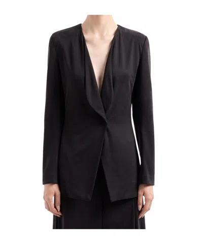 Giorgio Armani Single-breasted Blazer In Black