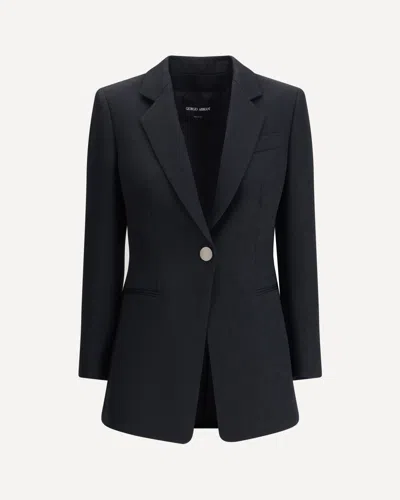 Giorgio Armani Technical Scuba Single-breasted Jacket In Black