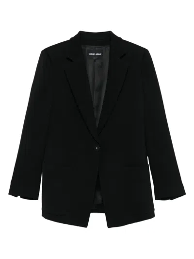 Giorgio Armani Single-breasted Blazer In Black