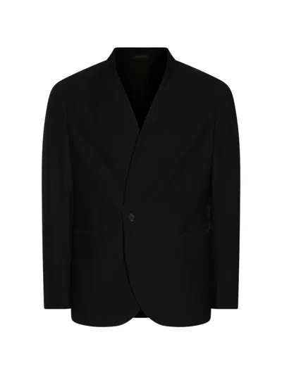 Giorgio Armani Single-breasted Blazer In Black