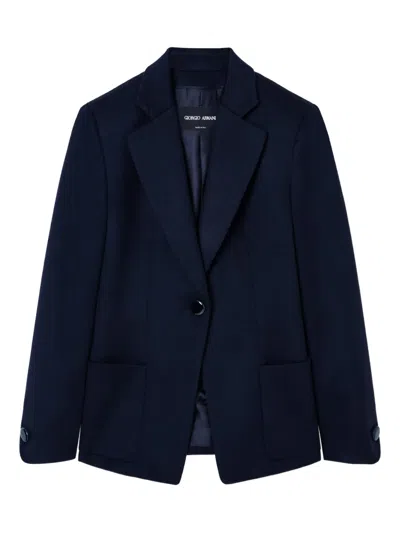 Giorgio Armani Single-breasted Blazer In Blue