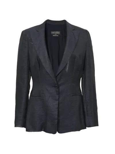 Pre-owned Giorgio Armani Single-breasted Blazer In Blue