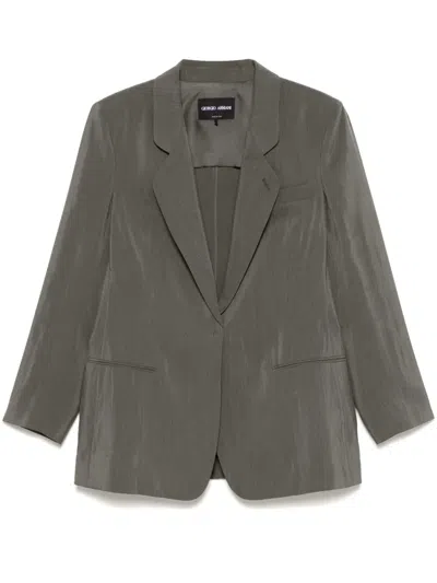 Giorgio Armani Single-breasted Blazer In Green