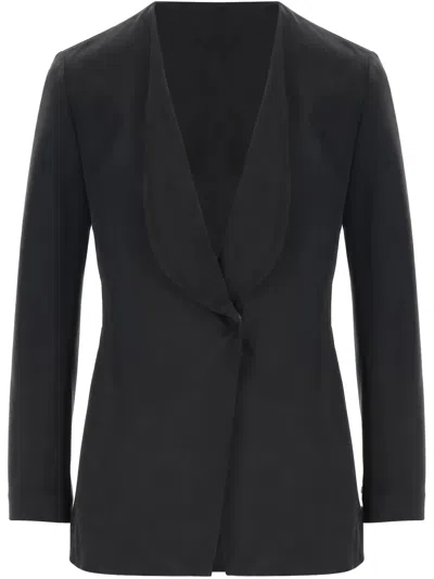 Giorgio Armani Single-breasted Blazer In Grey