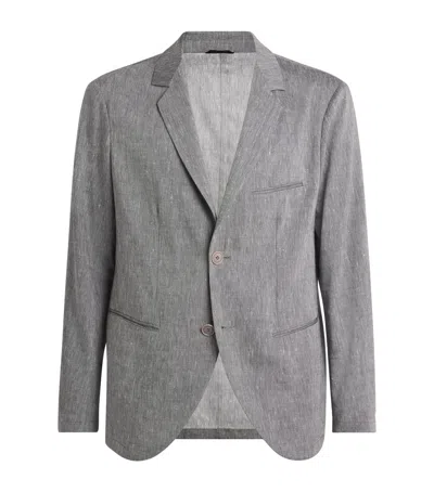 Giorgio Armani Single-breasted Blazer In Grey