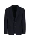 Giorgio Armani Front Pockets Notched Lapel Single Breasted Textured Fabric