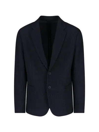 GIORGIO ARMANI GIORGIO ARMANI SINGLE-BREASTED BLAZER – NAVY
