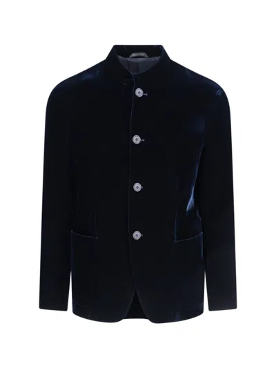 GIORGIO ARMANI GIORGIO ARMANI SINGLE-BREASTED BLAZER – NAVY
