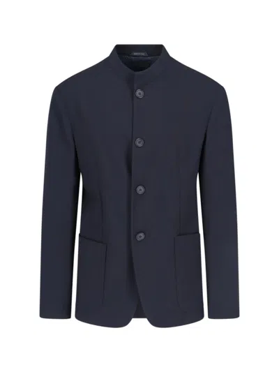GIORGIO ARMANI GIORGIO ARMANI SINGLE-BREASTED BLAZER – NAVY
