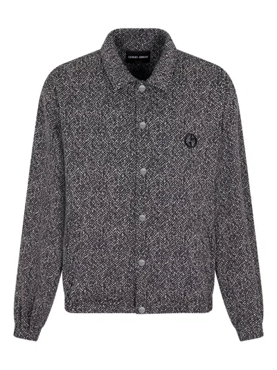 Giorgio Armani Single-breasted Coat In Gray