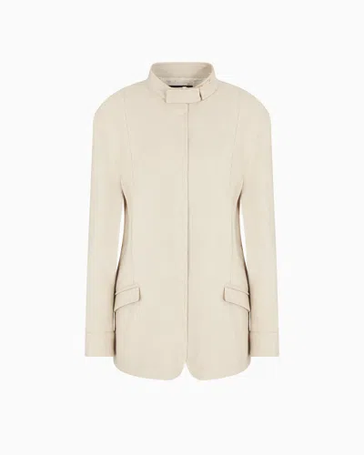 Giorgio Armani Single-breasted Jacket In A Canneté Cotton And Viscose