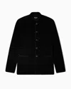 Giorgio Armani Single-breasted Jacket In A Chenille Jersey Knit In Black