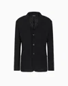Giorgio Armani Single-breasted Jacket In A Jacquard Cotton Knit