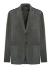 Giorgio Armani Single Breasted Jacket In Changeable Viscose In Green