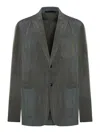 Giorgio Armani Single Breasted Jacket In Changeable Viscose In Green